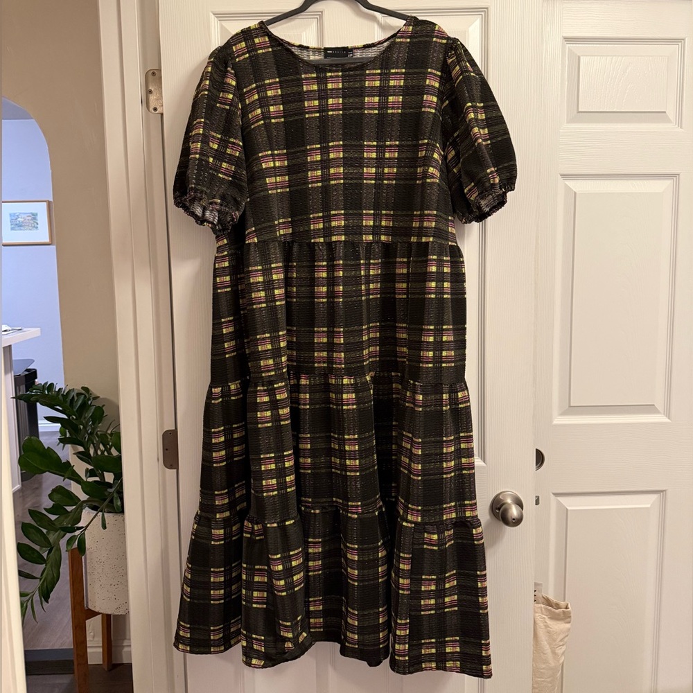 ASOS DESIGN Curve Midi Plaid Dress